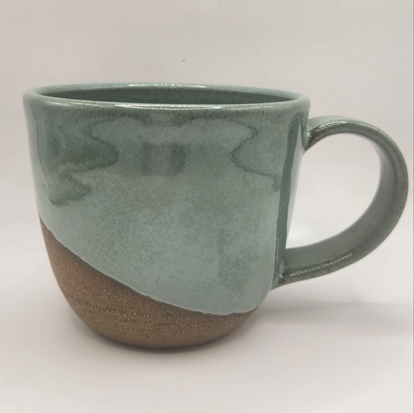 Kitchen Large 16 Ounce Seafoam Green Glazenatural Clay Art Pottery